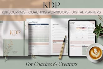 design KDP journal, coaching workbook coach diary planner diary, format notebook