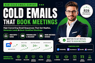 create a cold email sequence and b2b email campaign that books meetings