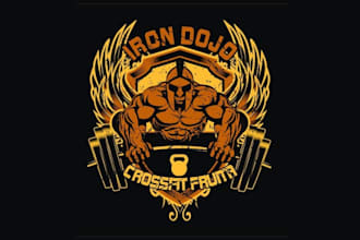 design powerful crossfit gym theme logo