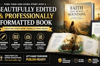 edit, format, christian story book, book layout design, kindle book formatting