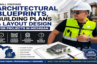 prepare architectural blueprints, building plans and layout design in michigan