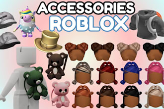 do custom roblox ugc accessories, roblox hair, roblox chain game asset and props