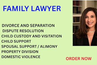 provide legal advice on family law, divorce and child custody
