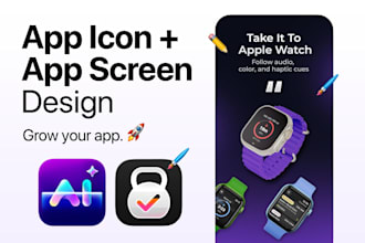 a modern app icon and app screenshot