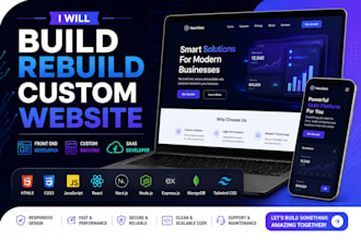 build rebuild custom website front end developer saas developer custom backend