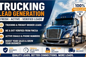 provide verified fmcsa trucking leads, logistics active moving companies details