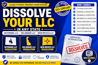 dissolve wyoming llc, delaware llc, new mexico llc and close ein