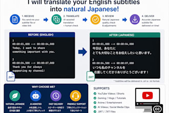 translate english youtube subtitles into natural japanese
