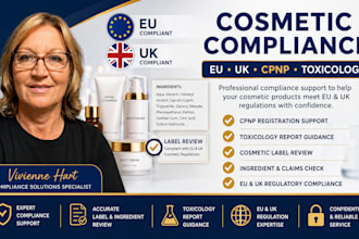 fix eu UK cosmetic compliance, cpnp, toxicology report and label review