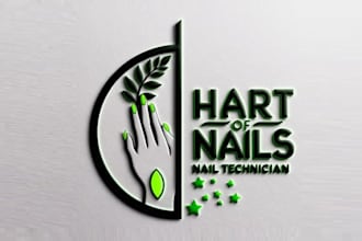 design cosmetics nail technician business service logo