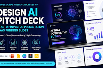 design ai pitch deck, startup investor presentation, saas funding slides