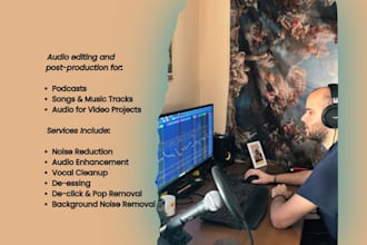 do vocal cleanup, audio editing, noise removal, timing fixes