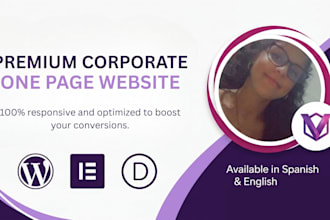 build a one page website with elementor or divi
