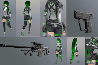 create custom vrchat props , outfits , accessories and weapons for your avatar