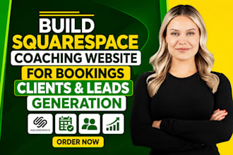 build squarespace coaching website for bookings clients leads generation website