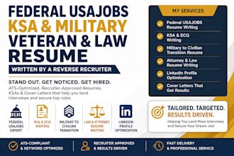 write federal usajobs ksa military veteran law resume as a reverse recruiter