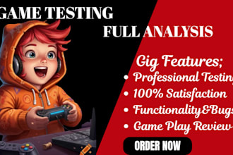 do manual game testing, play test your steam, pc, mobile game ,app test