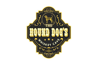 make a rustic logo for a whiskey hunting themed party venue
