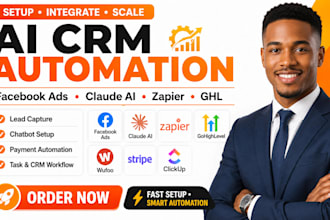 setup facebook ads claude ai zapier ghl chatbot wufoo stripe clickup automation