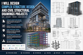 design complex structure design and civil structural drawings projects