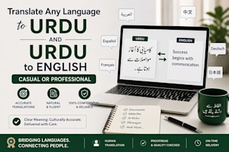 translate any language to professional or common urdu