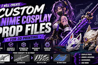 create custom anime cosplay prop files for 3d printing