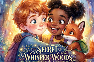 create children book illustration, picture book art watercolor KDP illustrations