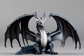 make 3d modelling, printing, digital sculpt, dragon dnd miniature, fantasy beast