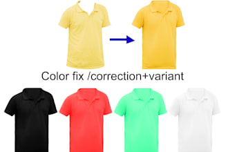 do product color change, color correction and add shadow