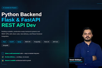 develop python flask backend rest API and react frontend
