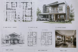 design architectural plans, floorplans, and redraw your sketches in cad