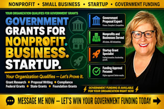 write government grant proposal for nonprofit small business and startup funding