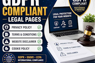 write gdpr compliant privacy policy, terms and conditions, disclaimer