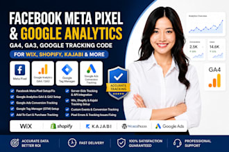 setup or fix facebook meta ads pixels,goolea analytics, ga3 google tracking cod