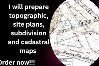 prepare topographic, site plans, subdivision and cadastral maps
