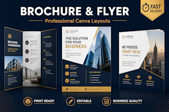 professionally create editable canva flyers and brochures for businesses