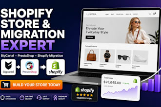 build big cartel prestashop squarespace shop migration  to shopify store design