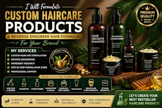 formulate custom haircare products and reverse engineer hair formulas for brands