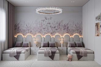 design luxury dormitory, student hostel and shared bedroom in 3d