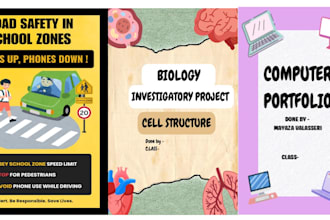 design aesthetic school posters and title pages in 24 hours