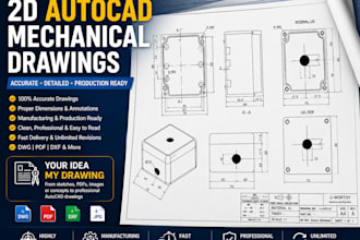 create professional 2d autocad mechanical drawings