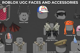 create custom roblox ugc accessories, anime faces, hair and avatar items