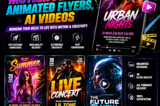create stunning motion flyers, animated flyers ai videos