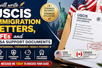 write uscis immigration letters, rfes and visa support documents for USA canada