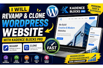 revamp, redesign and clone a wordpress website with kadence blocks pro