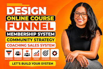 design online course sales funnel membership system, coaching community strategy