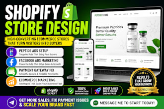 run peptide ads, fix payment issue, and design peptide store
