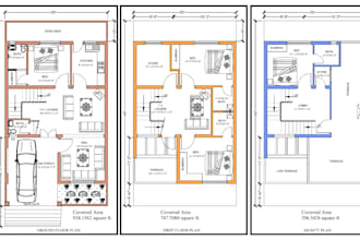 do PDF to autocad dwg floor plan, revit model and 3d render