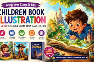 design children book illustration and cover children story book illustration