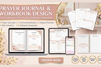 prayer journal design canva journal planner canva workbook design kdp journal